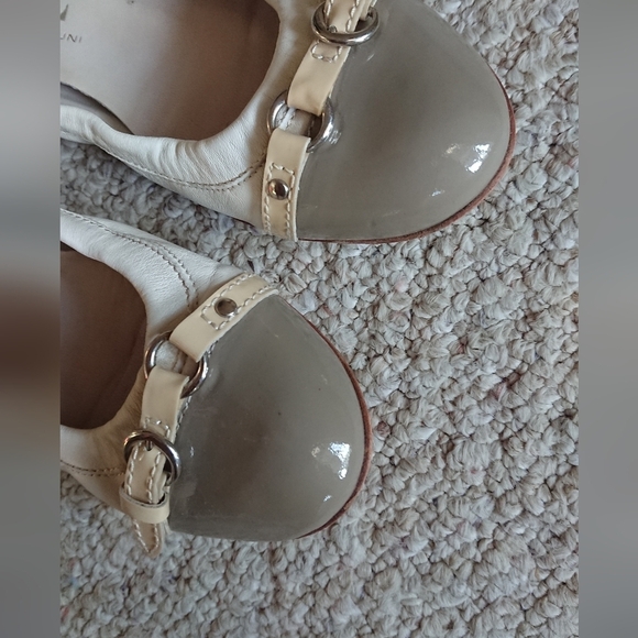 Attilio Giusti Leombruni Monika Ballet Flats Taupe cap & white leather size 37.5 - Picture 8 of 14